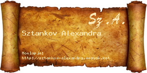 Sztankov Alexandra névjegykártya